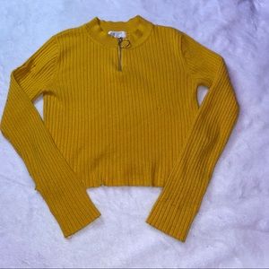 Quarter Zip Yellow Sweater